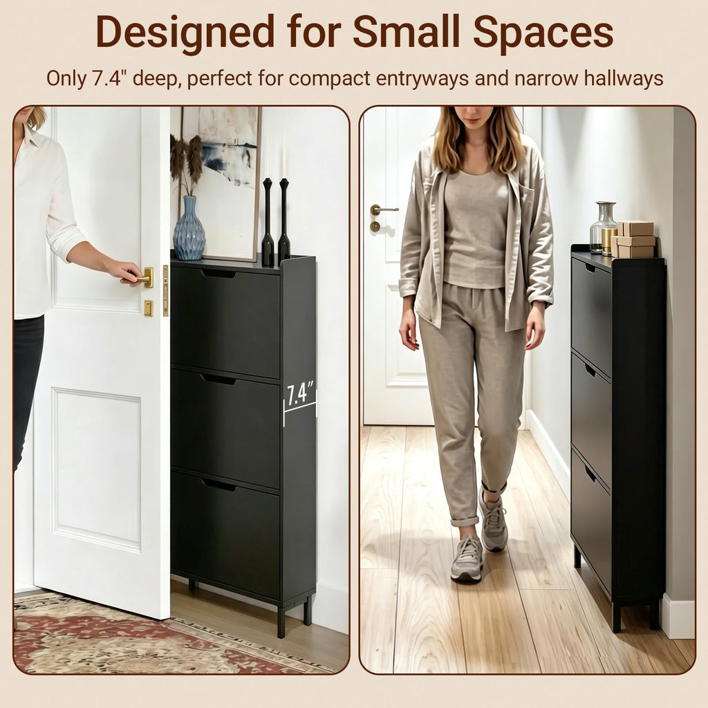 Slim Shoe Cabinet Entryway