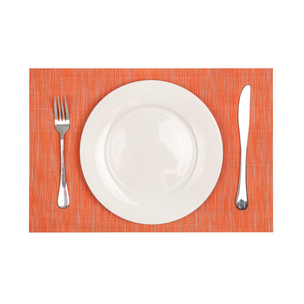 Orange Fall Placemats Set of 6 Woven Vinyl Autumn Place Mats