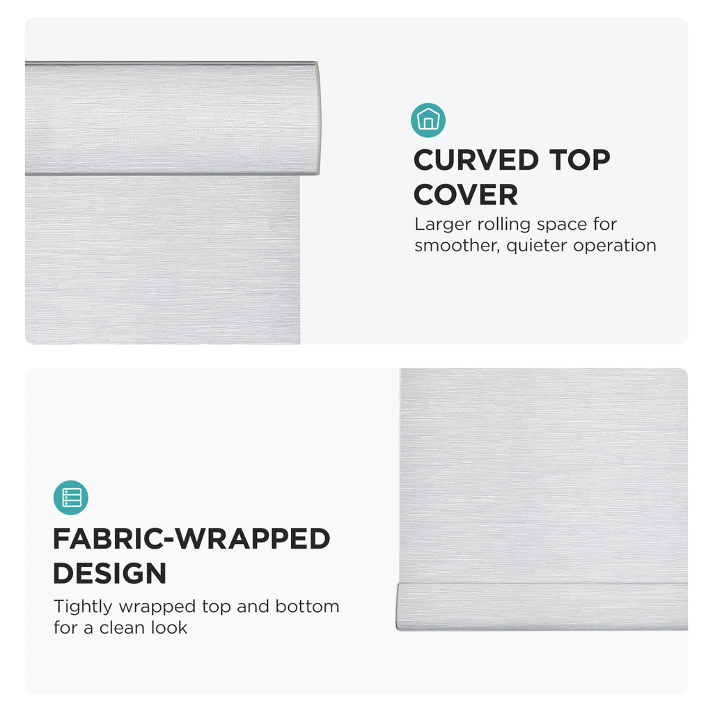 Cordless Blackout Roller Shade, Zero-Gap Top, Grey