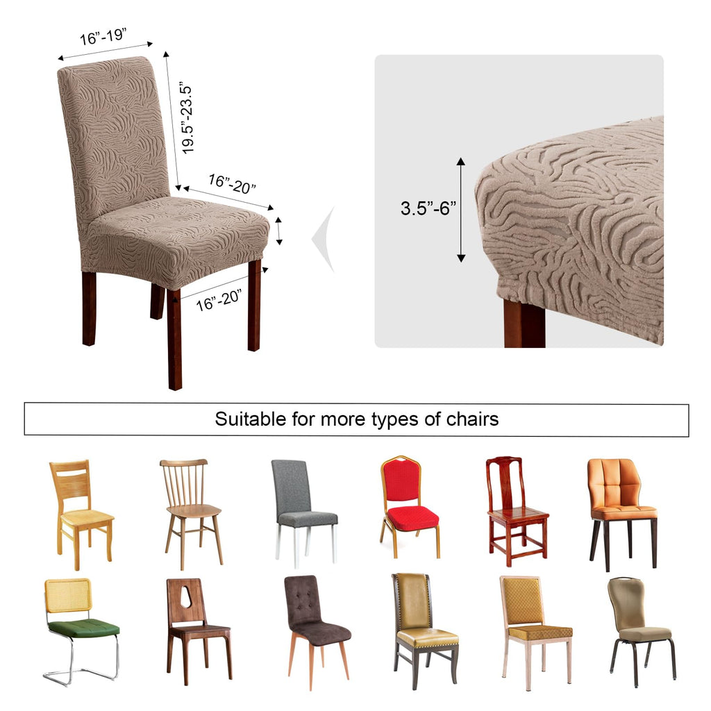 Dining Chair Covers Set of 6, Stretch Parsons Chair Slipcovers