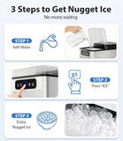 Nugget Ice Maker 40lbs/Day, Countertop Ice Maker Soft Chewable Ice, Ice Makers One-Click & Self-Cleaning, Crushed