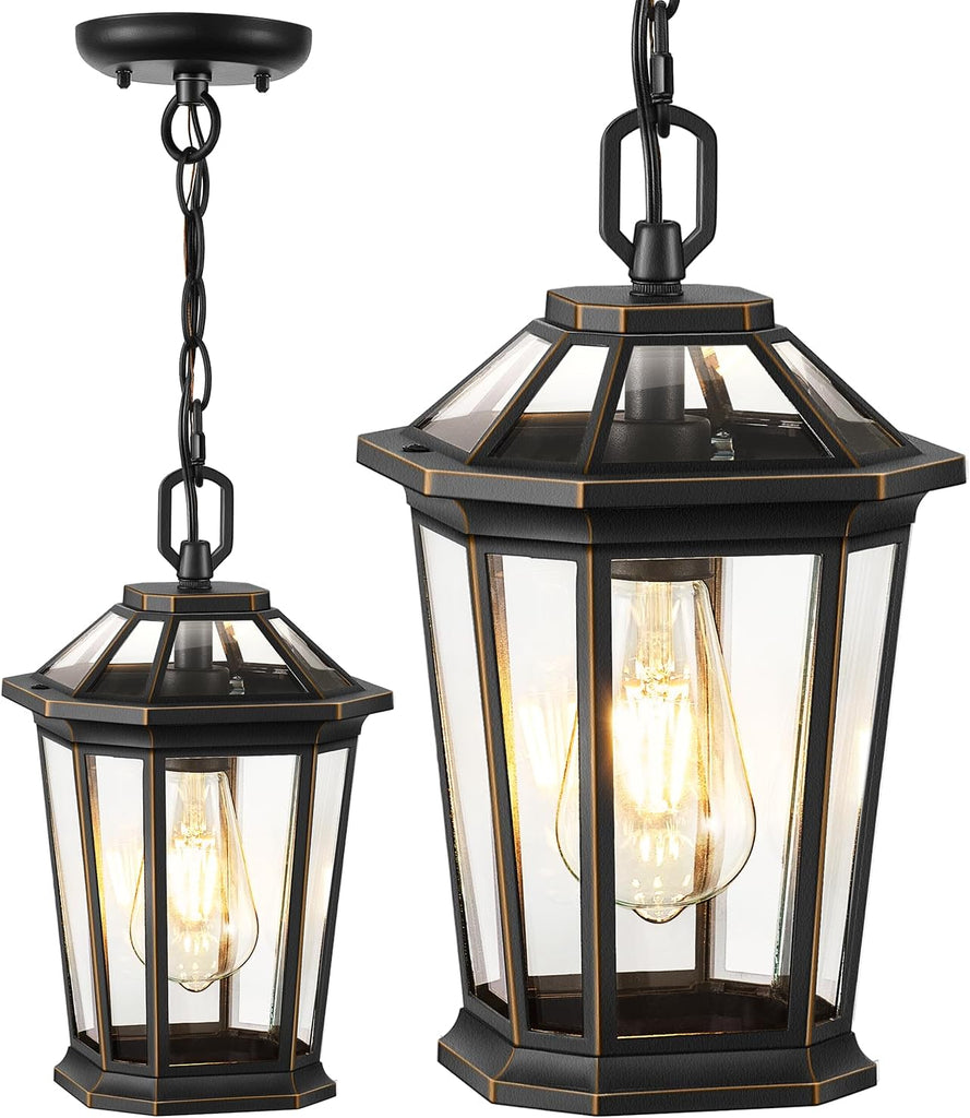 Outdoor Pendant Light Fixtures for Porch, Exterior Ceiling Hanging Lanterns