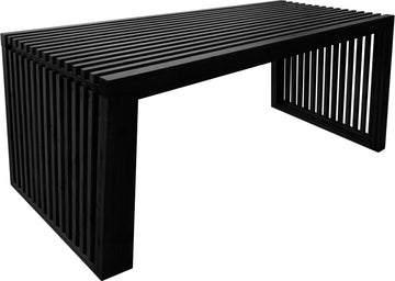 Versatile Wooden Slatted Bench - Sleek Modern Design for Dining, Entryway, Bedroom - Indoor Use with Storage
