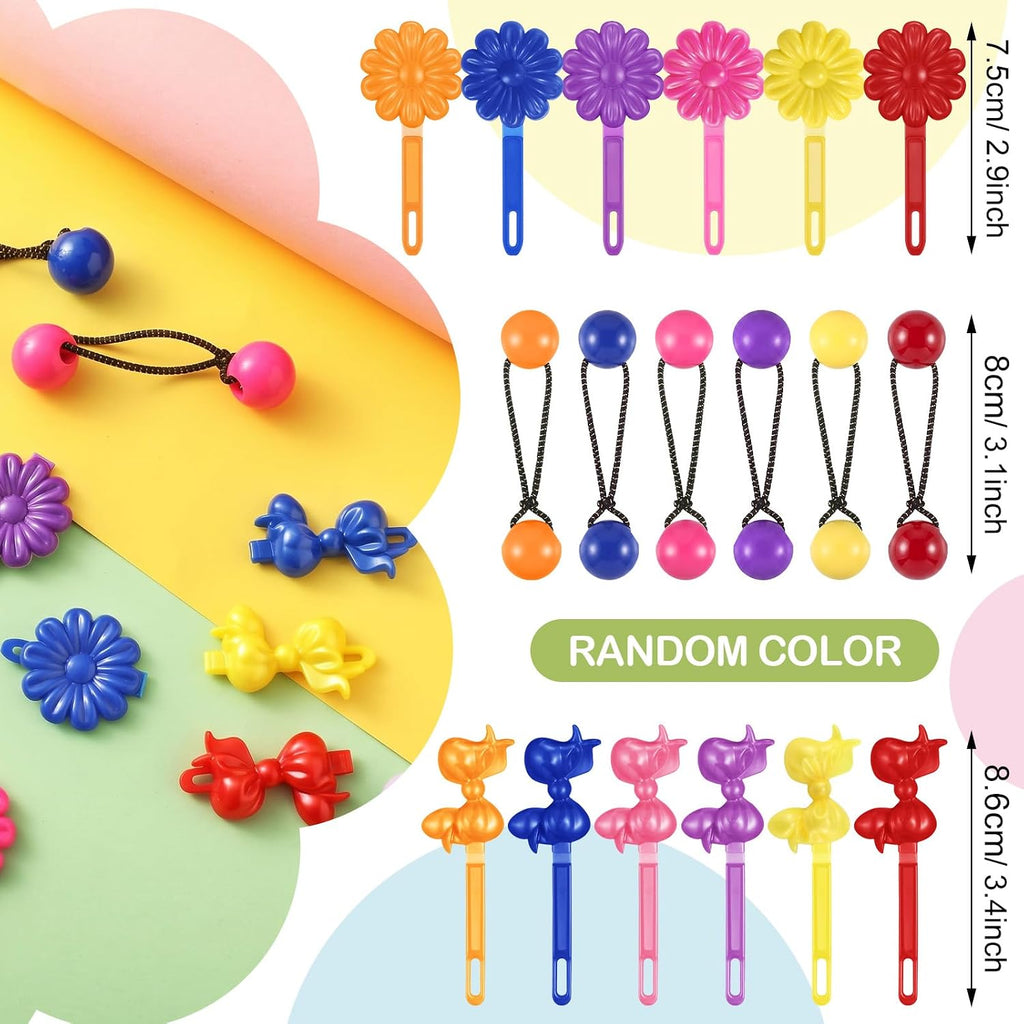 60 Pcs Girls Barrettes Hair Clips Ponytail Ties, ovely Style