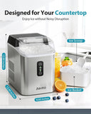 Nugget Ice Maker Countertop, 42lbs/24H Ice Machine with 1.5L Water Tank, Rapid Ice Release in 6 Mins, Self-Cleaning