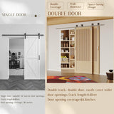 Bypass Barn Doors, 72" x 84" Double Barn Door with 6.6FT Silver Sliding Bypass Barn Doors Hardware K