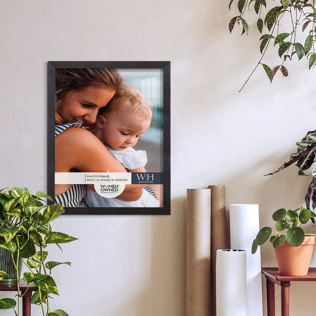 11x14 inch Picture Frame Modern Style Wood Pattern and High Definition Glass Ready for Wall and Tabletop Photo