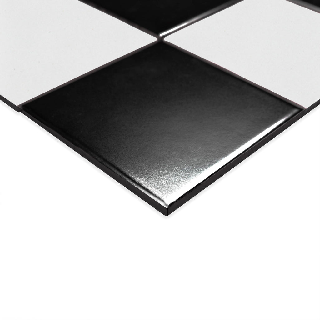 Porcelain Tile | White and Black Checkered | 8" x 16"