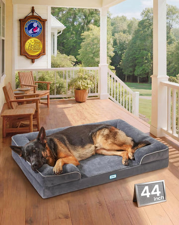 Orthopedic Extra Large Dog Bed Couch, Memory Foam, 44× (Gray)