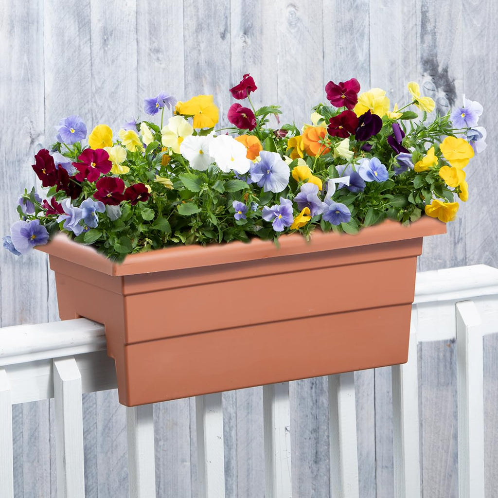 Countryside Railing Planter Box, 24 Inch, Terra