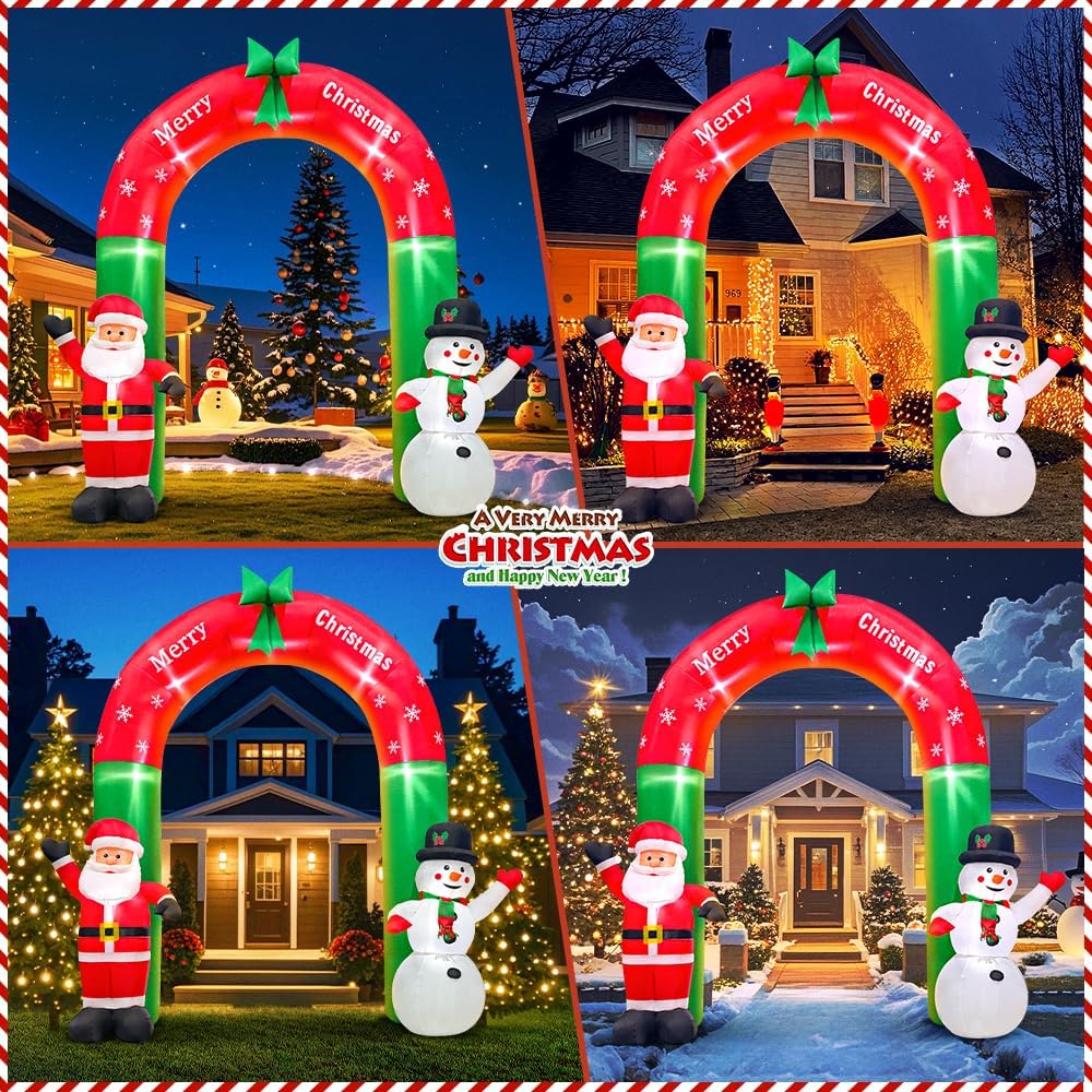 Christmas Inflatable Arch Outdoor Decorations Blow Up Archway Xmas Decor