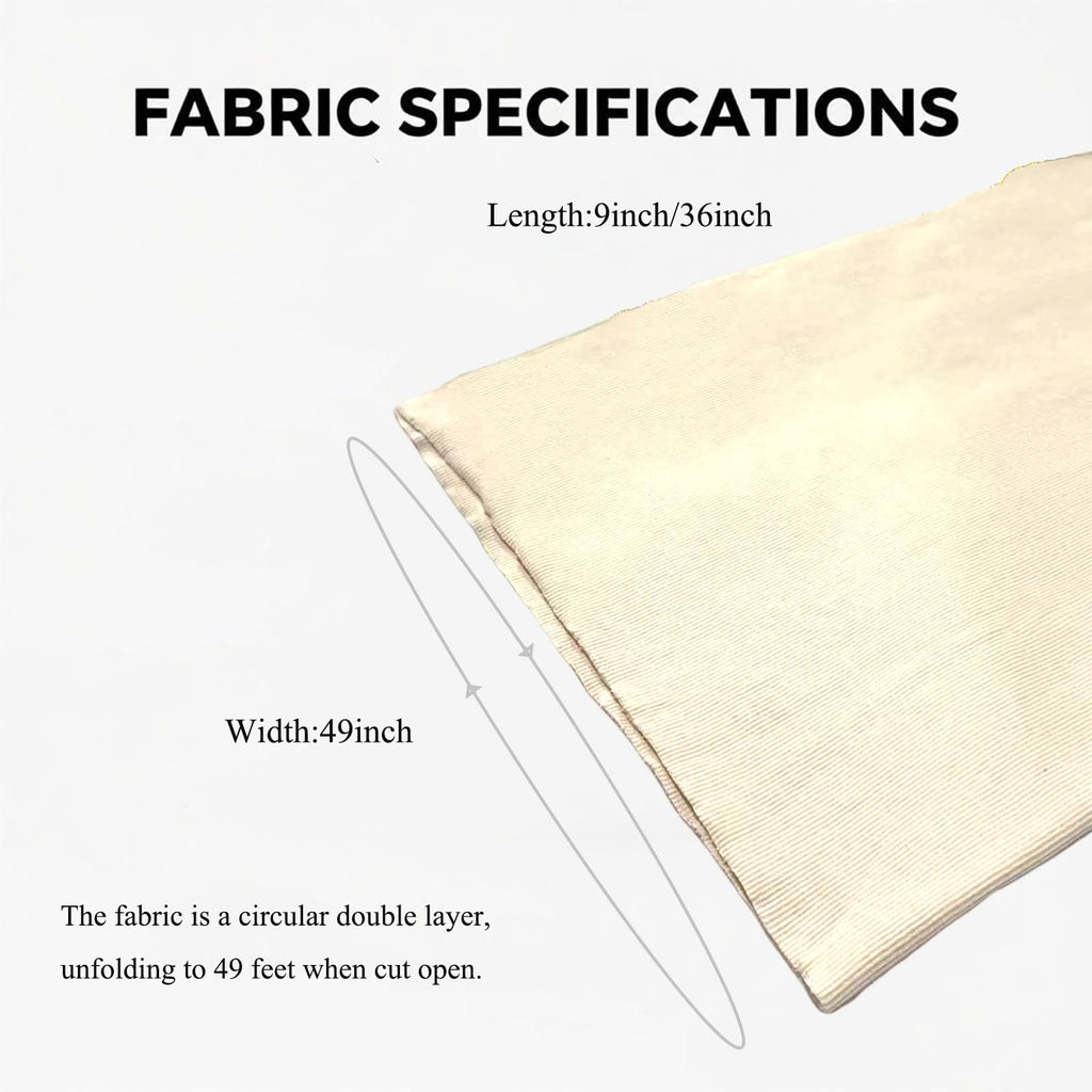 Cotton Ribbing Fabric, Strech Knit Rib Material for Clothing Cuffs Repair, Neckline, Collar, Pants Foot Mouth, DIY