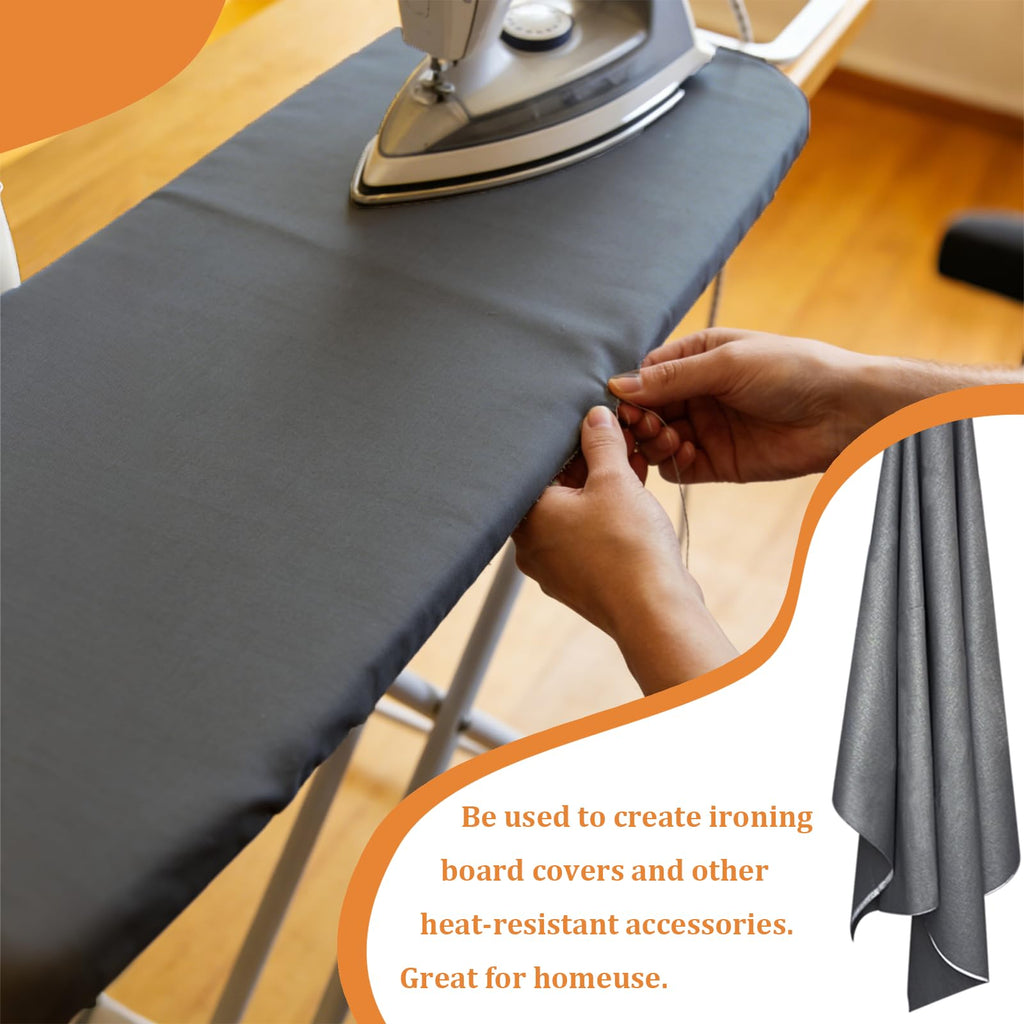 59" x 2 Yard Gray Thermal Heat-Resistant Fabric by The Yard for Ironing