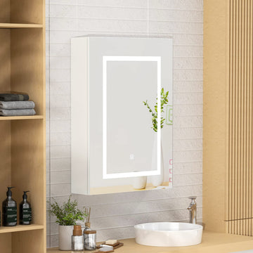 Lighted Medicine Cabinet with Mirror, Led Medicine Cabinets Wall Mounted