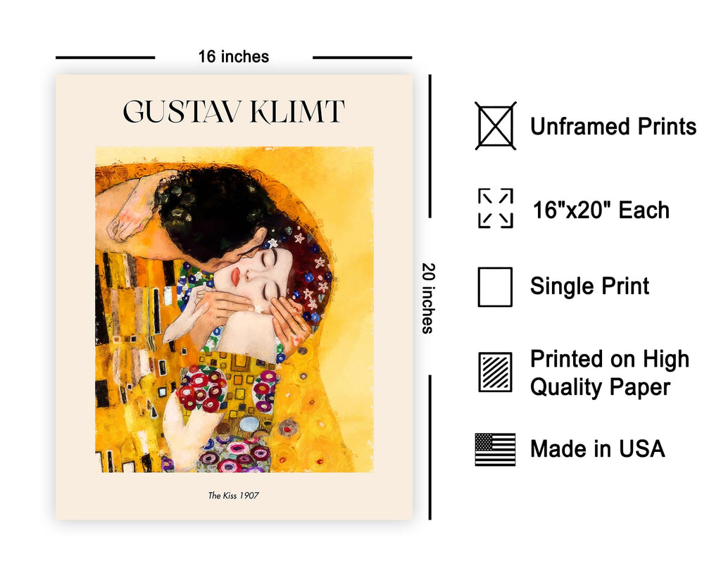 Master The Kiss Print - Gustav Klimt Poster - Abstract Couple Art - Romantic Symbolism Wall Design - Housewarming