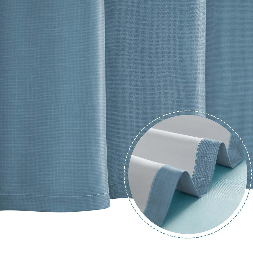 Small Stall Shower Curtain 48x72 Inch 8 Hooks Blue | Ombre Ocean Blue Shower Curtain, Stripe, Bathroom Decor, Gradual