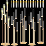 4 Sets Acrylic Candelabra Centerpieces 42.5" Tall Clear Candle Holders Pillar Taper Candlestick with Lampshades 5 Arm