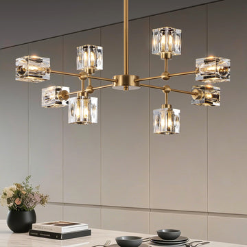 Sputnik Crystal Chandelier with 8-Light, Modern Light Fixture