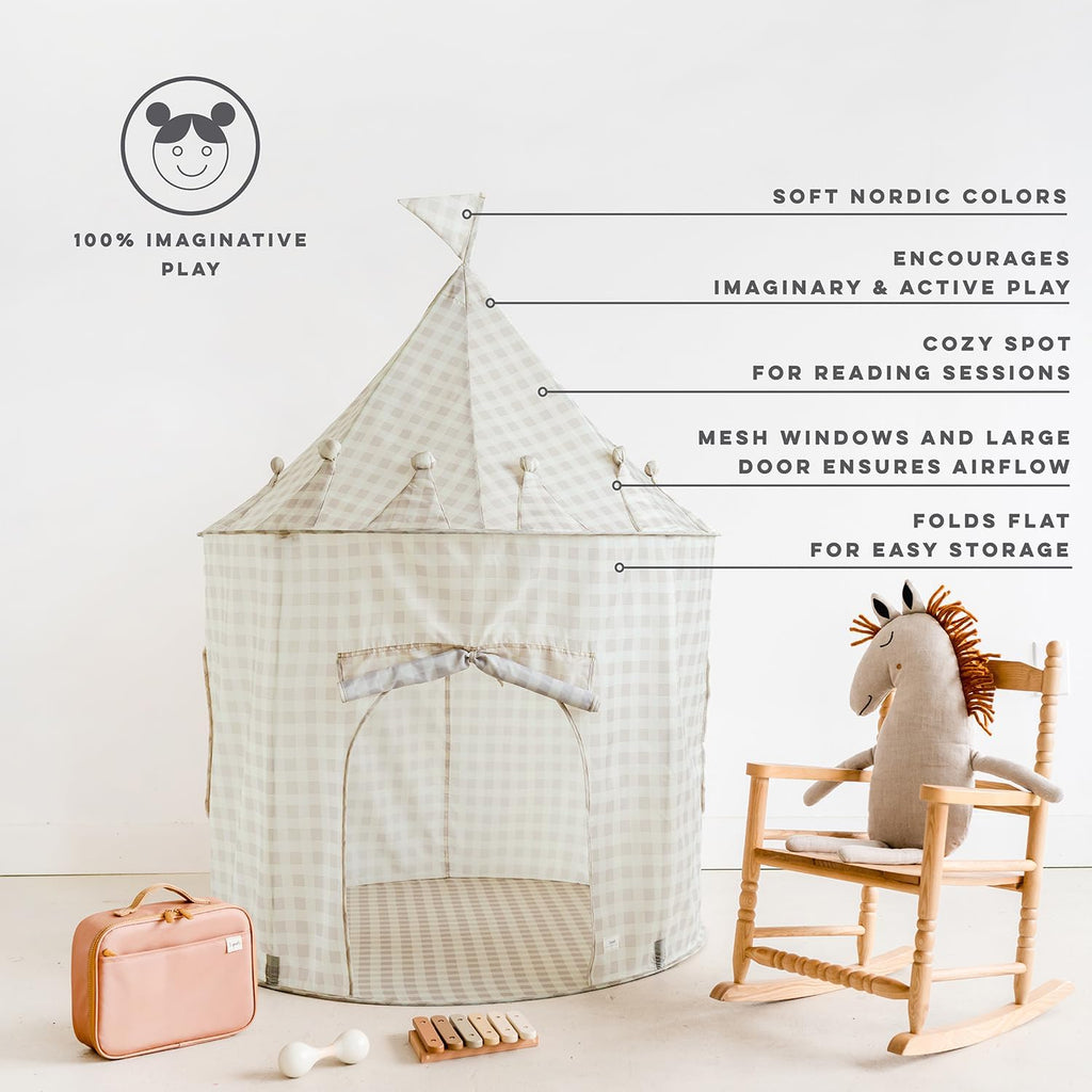 Kids Play Tent for Ages 3 to Spacious Indoor Toddler Tent with Recycled Eco-Friendly Fabric - Modern Playhouse