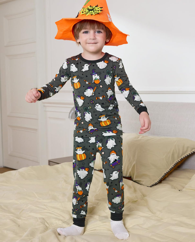 Bamboo Viscose Toddler Kids Pajamas Set, Long Sleeve Boys