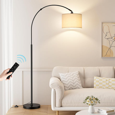 70 Dimmable Arc Floor Lamp with Remote, Color Temperatures and Brightness Adjustable