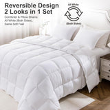 Queen Comforter Set - Reversible Dual Color - Goose Down Alternative