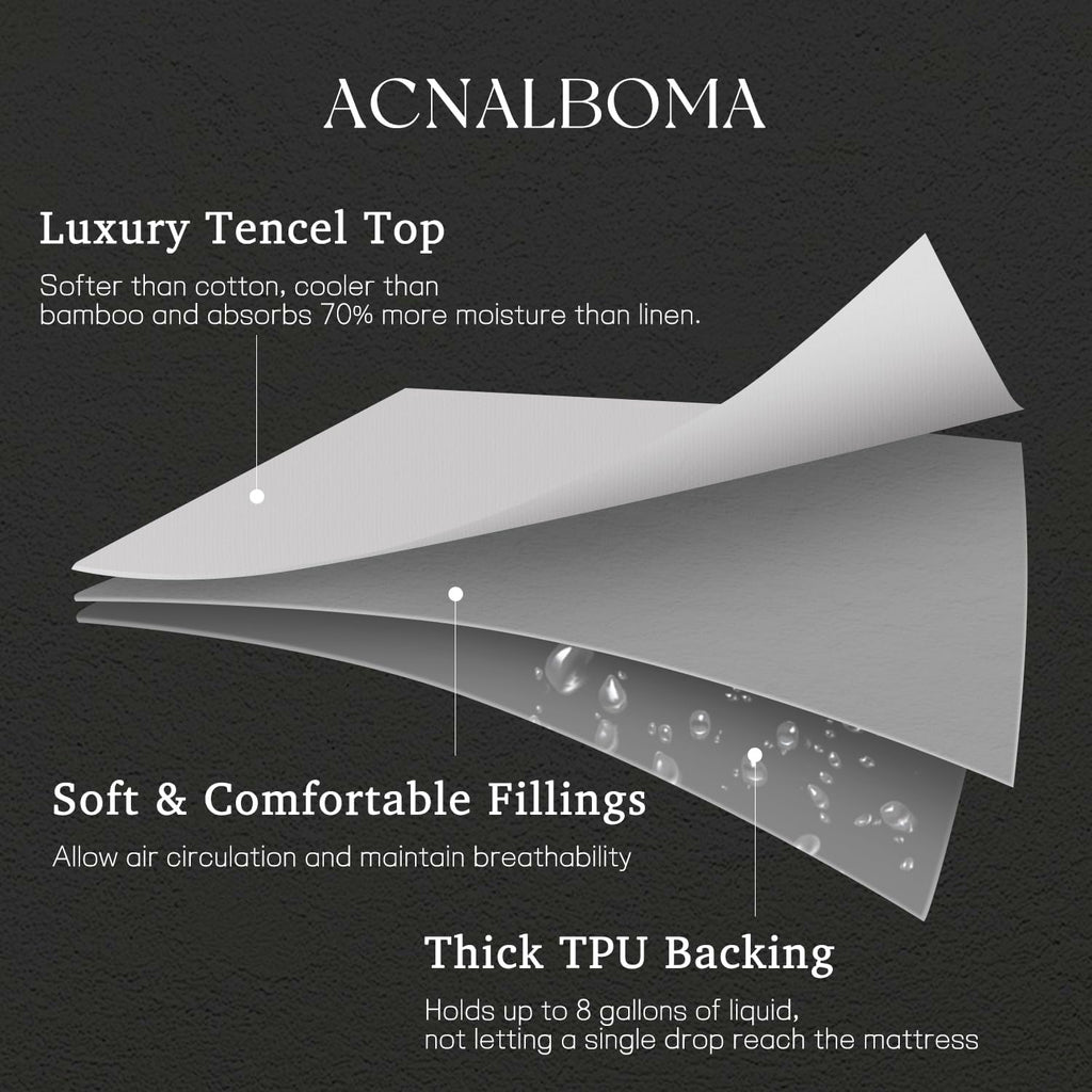 King Mattress Protector Tencel Luxury 100% Waterproof Mattress Cover | Silky Soft & Breathable,Cooling Mattress Pad