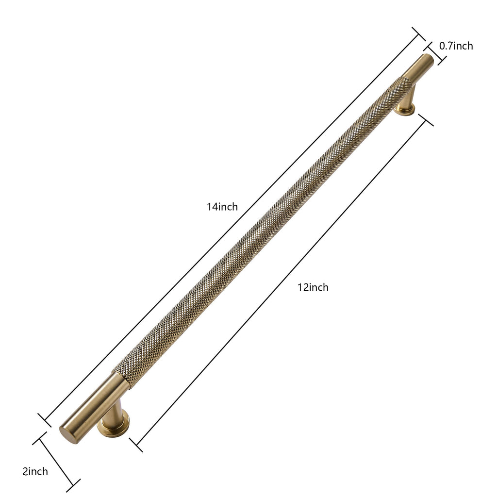 12 Inch(305mm) Soild Knurled Appliance Pulls Antique Champagne Bronze Cabinet Pulls Drawer Pulls Kitchen