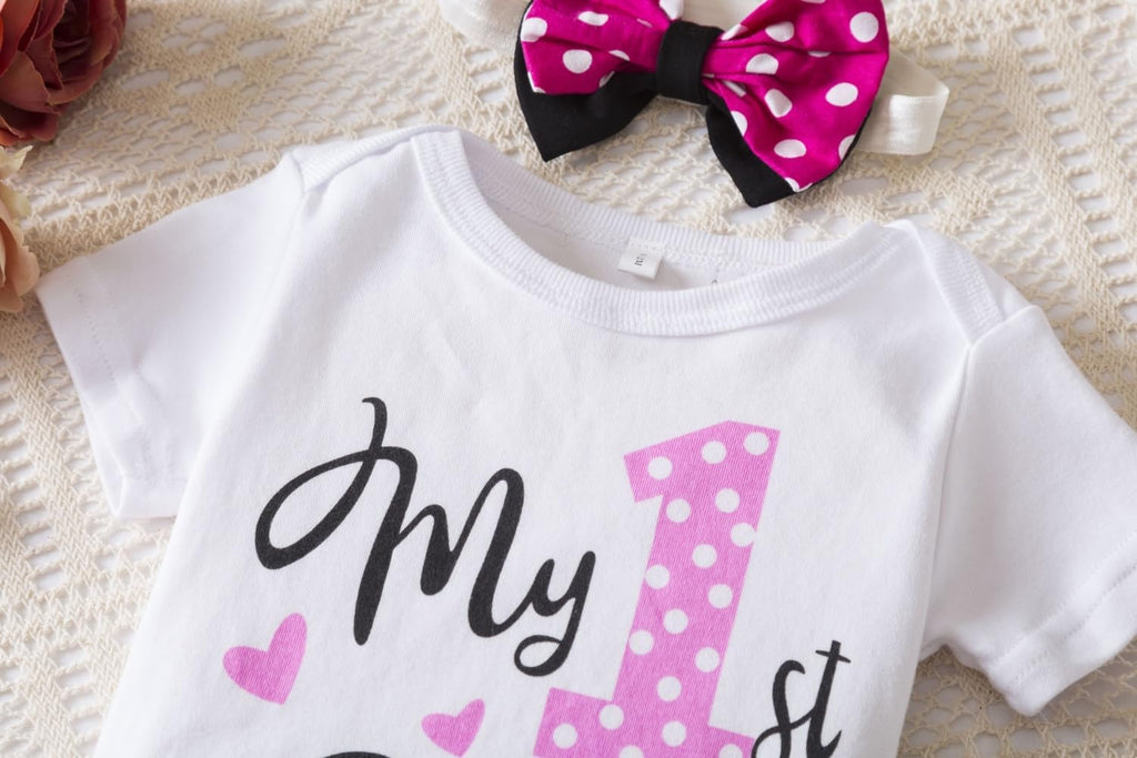 Baby Girl 1st Birthday Party Outfits Sets Tutu Toddler Infant Clothes