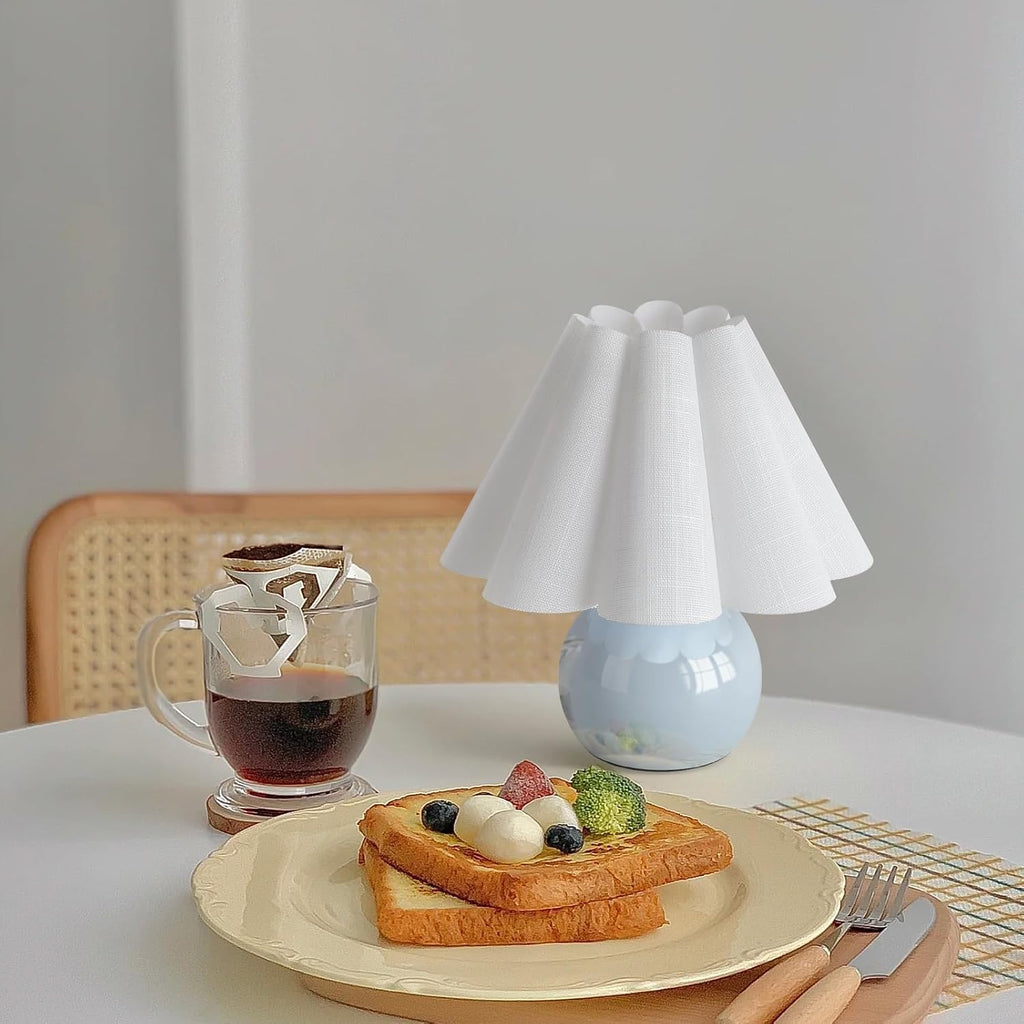 Light Blue Small Bedside Mini Table Lamp, Cute Bedroom Lamps for Nightstand, Cute Mini Table Lamps for Small Spaces