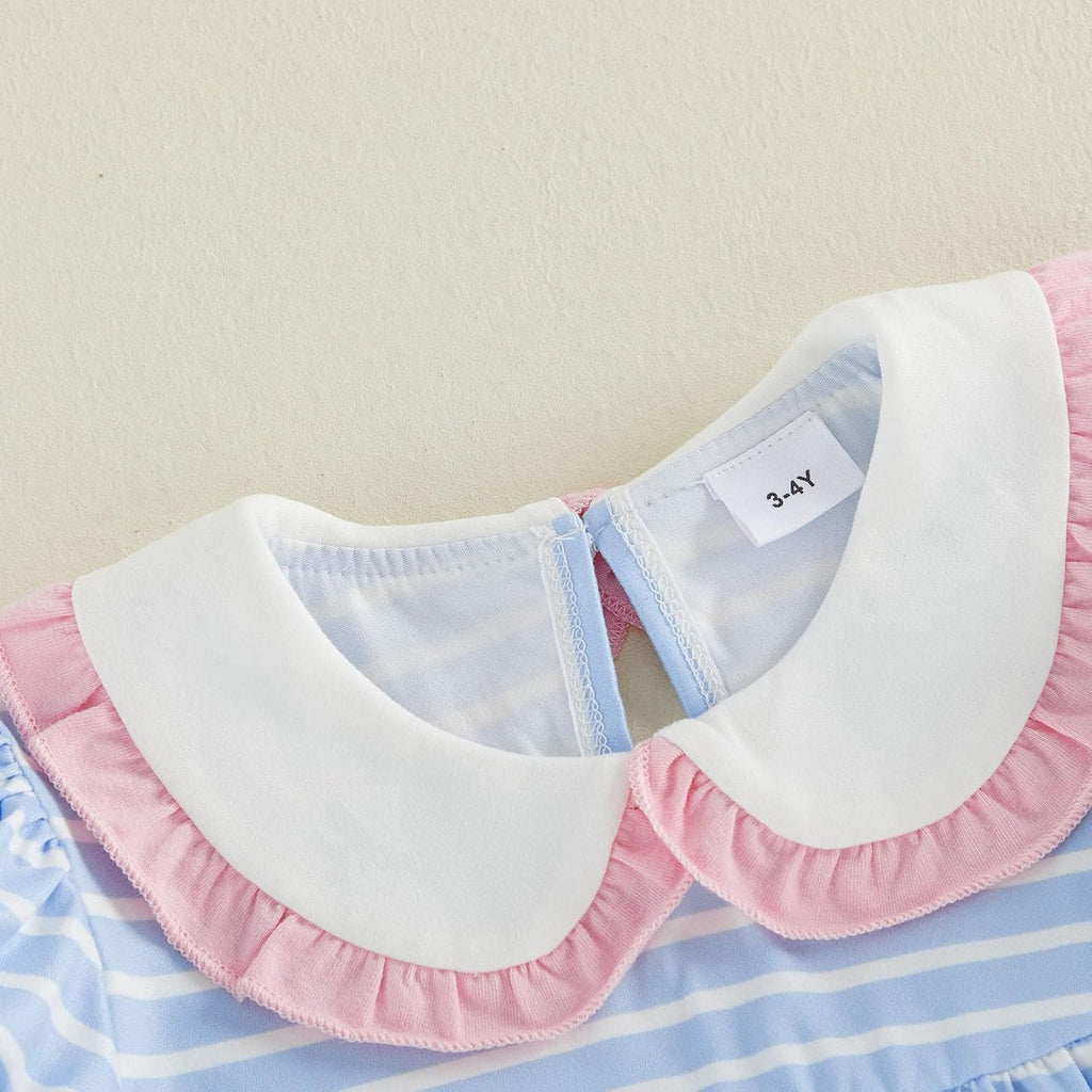 Toddler Girls Back to School Pencil Embroidered Ruffle Shorts Set