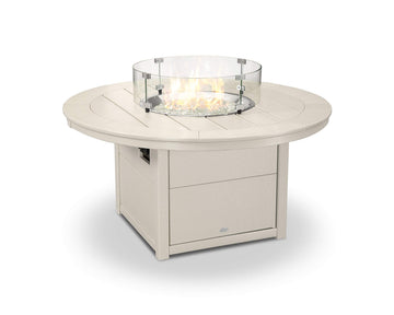 Round 48" Fire Pit Table in Sand