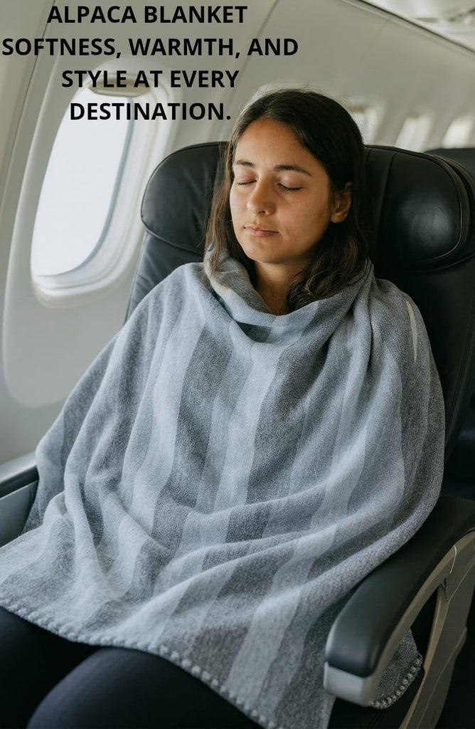 Alpaca Wool Blanket Queen Size 95 x 65 Inches - Ultra Soft, Warm & Lightweight, Reversible, Breathable
