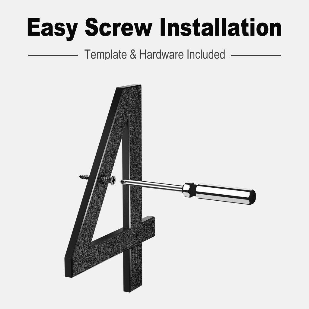 8 Inch House Numbers for Outside, Black Large Address Numbers (NO.)