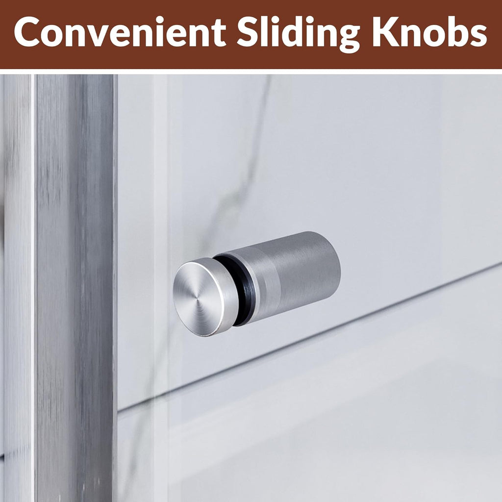 Showers 46.5 in.- 48 in. W x 72 in. H, Semi-Frameless 2 Bypass Sliding Shower Doors
