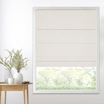 Cordless Blackout Roman Shades for Windows,Natural Woven Linen Fabric Roman Shades,Thermal Insulated Roman Blinds,UV