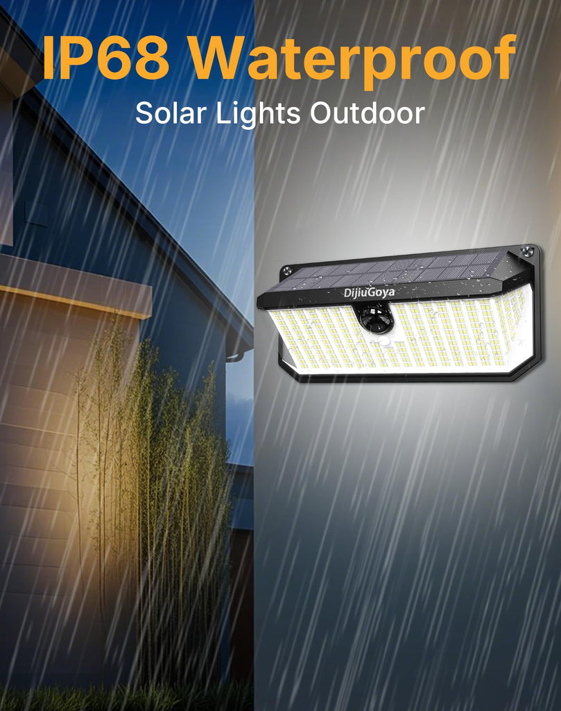 466 LEDs Solar Lights Outdoor with Motion Sensor, 2-Pack