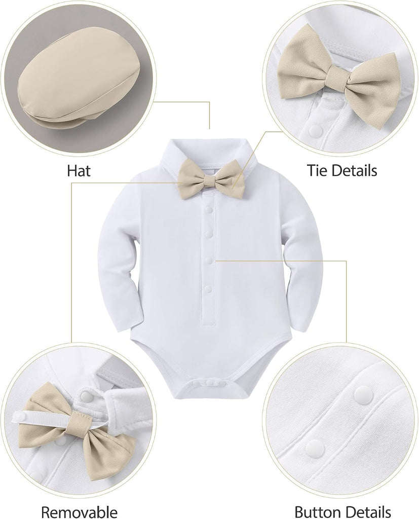 Baby Boy Suits Wedding Outfits Dress Clothes Suspenders Set