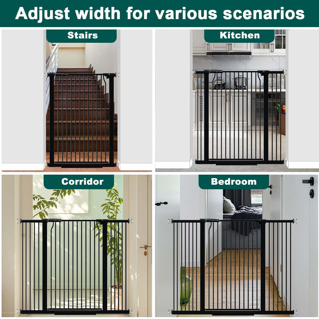 40.5" Extra Tall Baby Gate for Stairs 40.6"-54.7" Wide Dog Gate