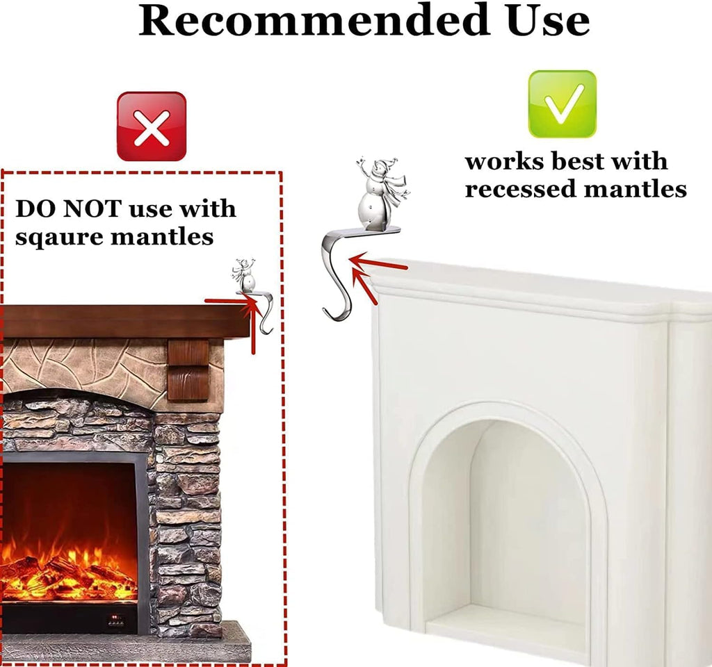Christmas Stocking Holders for Mantle, Xmas Fireplace Hanger Hooks Metal Grips Clips (Gold)