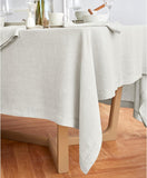 Linen Tablecloth 70 x 90 Inch - 100% Pure Linen Light Flax Table Cloth for Rectangle Tables - Sonoma