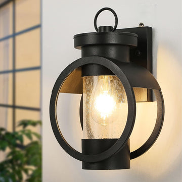 Dusk to Dawn Sensor Industrial Outdoor Wall Sconce Modern Exterior Wall Mounted Light Fixture Waterproof Outdoor Wall