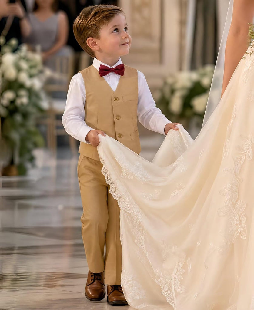 Boys Suit piece Kids Ring Bearer Wedding Vest Pants Formal Outfit