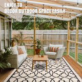 Outdoor Rug Waterproof 8x10 ft Outdoor Carpet Patio Rug Mat Reversible RV Camping Rug Plastic Straw 