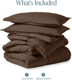 Comforter Set - Queen - Ultra-Soft - Goose Down Alternative - Premium 1800 Series - All Season Warmth (Queen, Cocoa)