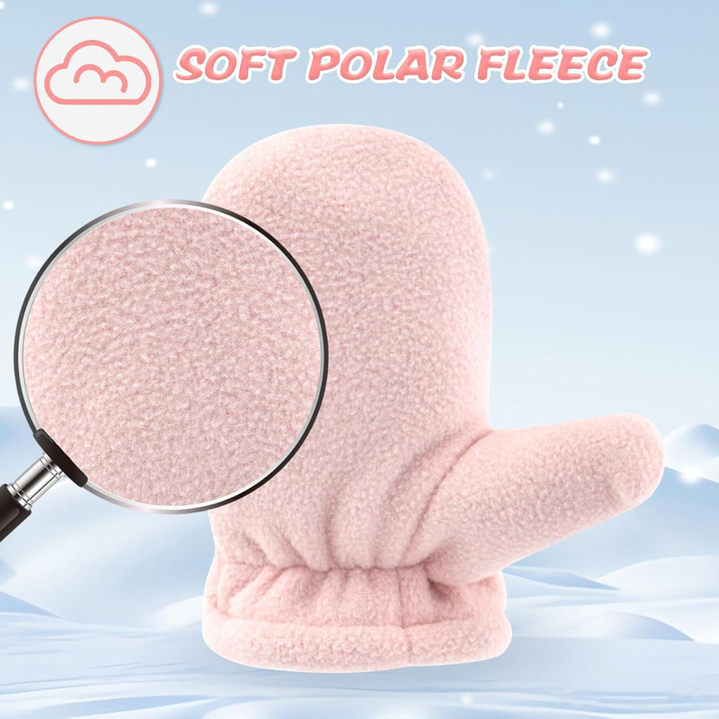 Baby Toddler Winter Mittens Girls Warm Fleece Lined Gloves Kids Sherpa Lined Mittens for Boys