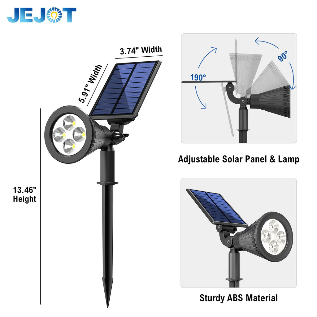 8 Pack Solar Spot Lights Outdoor Waterproof with Focus Beam