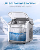 Countertop Ice Maker Machine, Portable Compact Small Bullet Ice Maker with Self Cleaning Function Makes 8 Cubes in 6