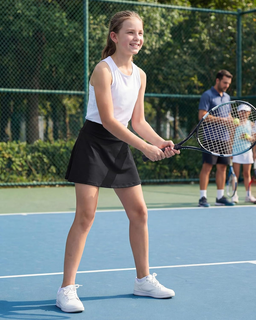 Girls Tennis Skirts Ruffle Golf Athletic Skorts with Pockets