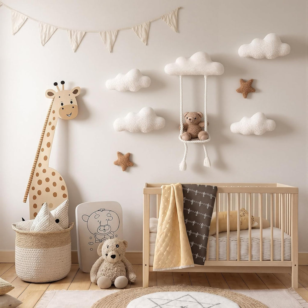 7 Pcs Teddy Bear Nursery Wall Decor Swing Bear Nursery Wall Art